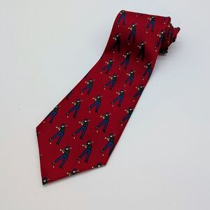 Aries Red Golf Patterned Men's Tie